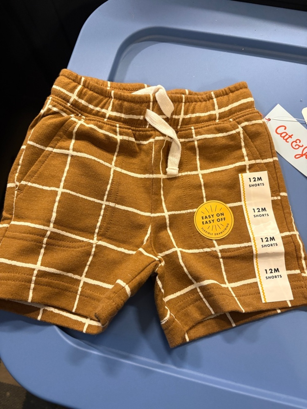 Cat & Jack Brown Grid-Print Knit Shorts